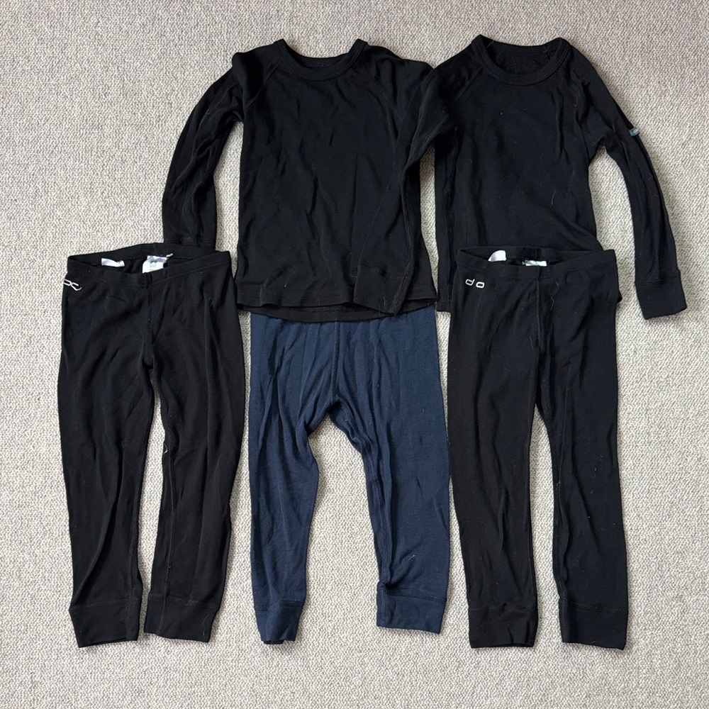 Kids Black and Navy base layers